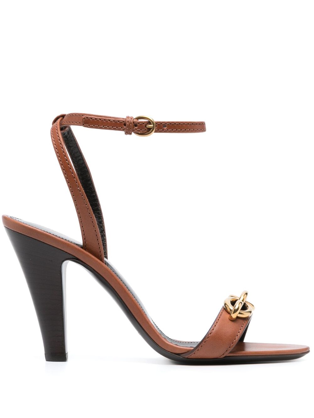 Saint Laurent Le Maillon 皮质凉鞋 - 褐色