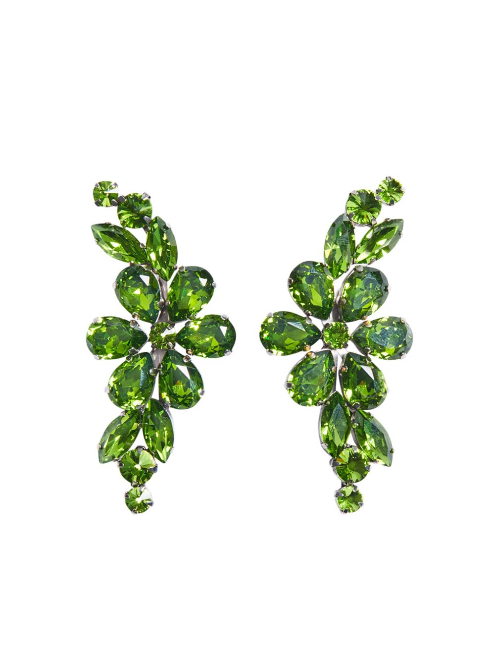 Simone Rocha Floral Crystal 耳环 - 绿色