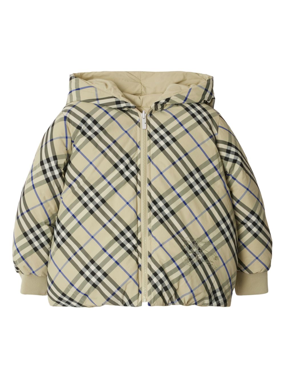 Burberry Kids 双面双色格纹填充夹克 - 中性色