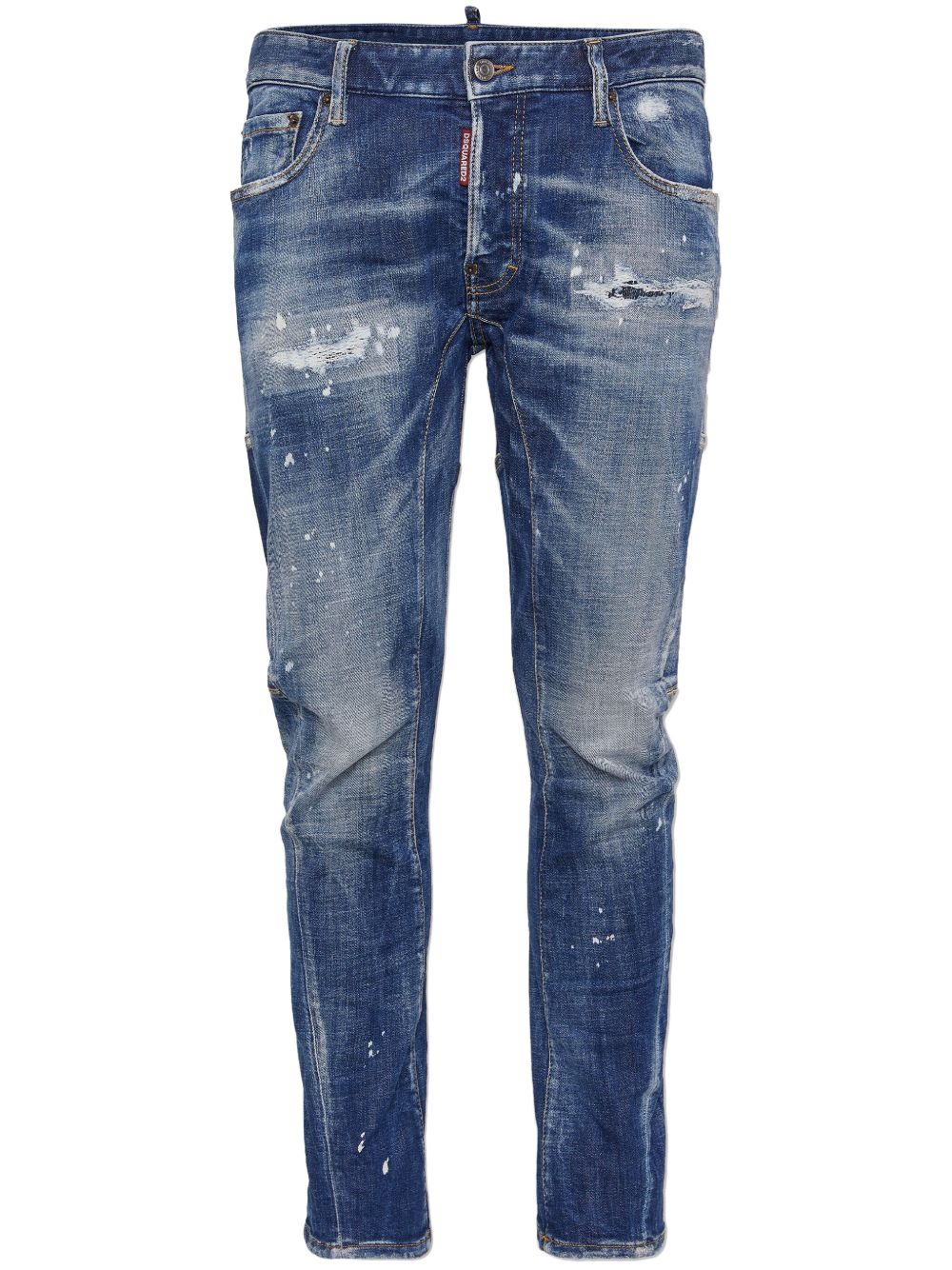DSQUARED2 仿旧紧身牛仔裤 - 蓝色