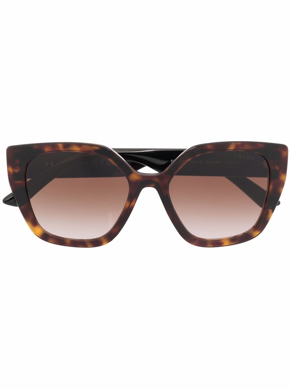 Prada Eyewear 玳瑁纹镜框太阳眼镜 - 褐色