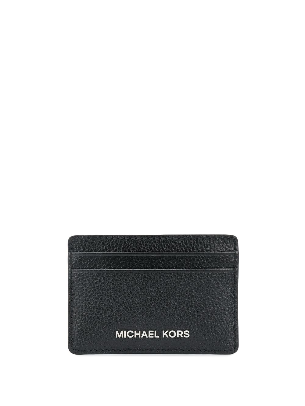 Michael Kors logo浮雕纹理皮质卡夹 - 黑色