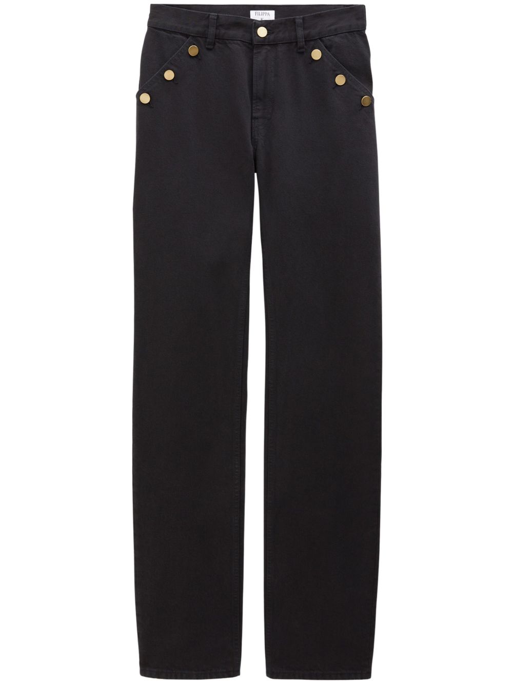 Filippa K Classic 纽扣细节直筒牛仔裤 - 黑色