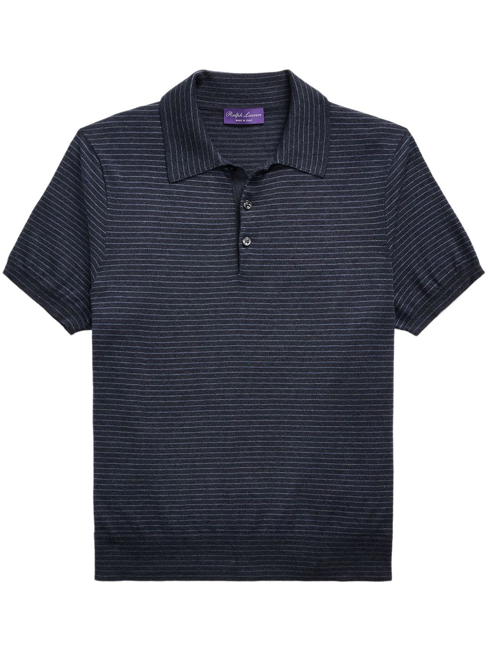 Ralph Lauren Purple Label 条纹印花polo衫 - 蓝色