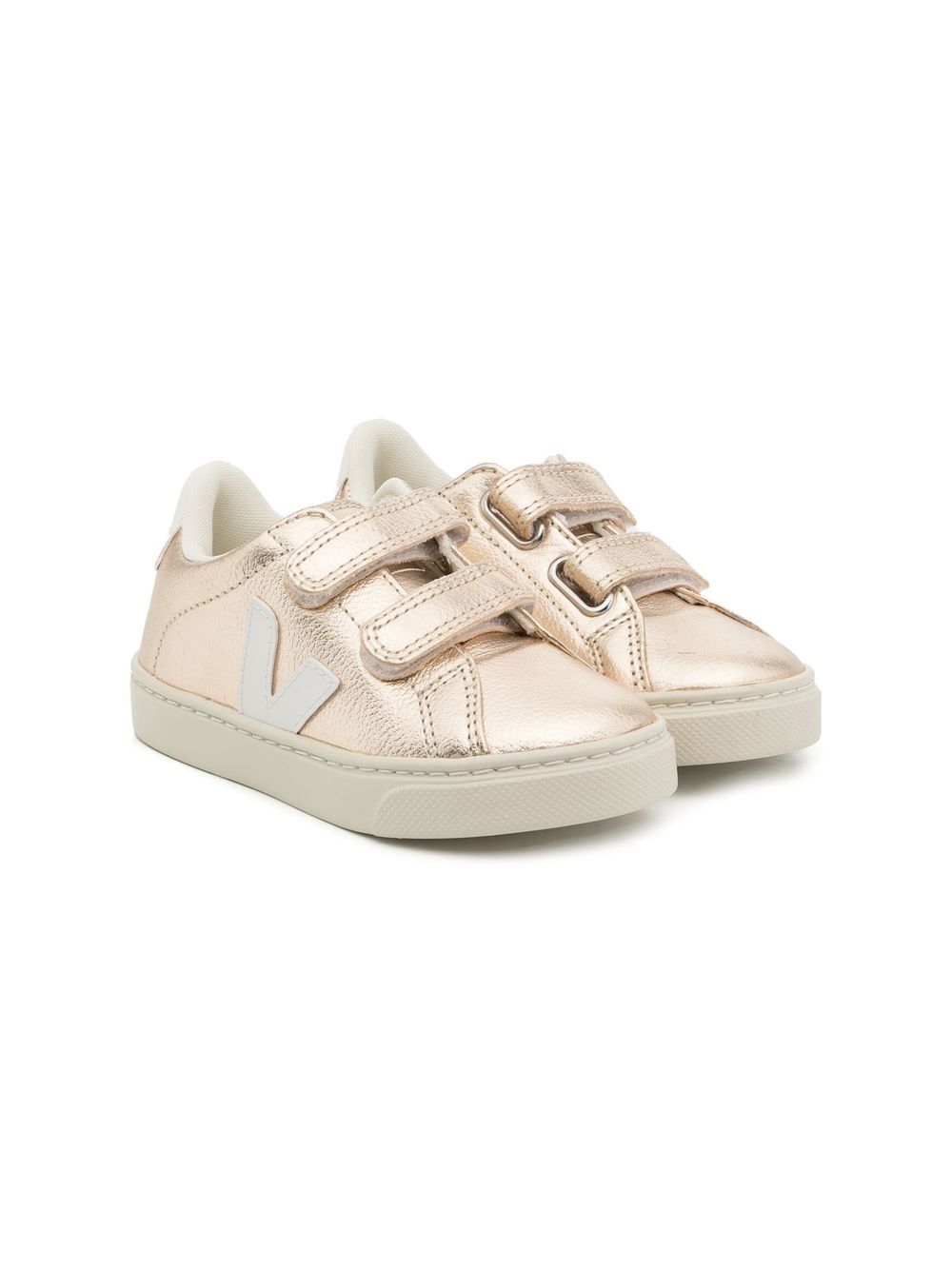 VEJA Kids Esplar 魔术贴板鞋 - 金属色