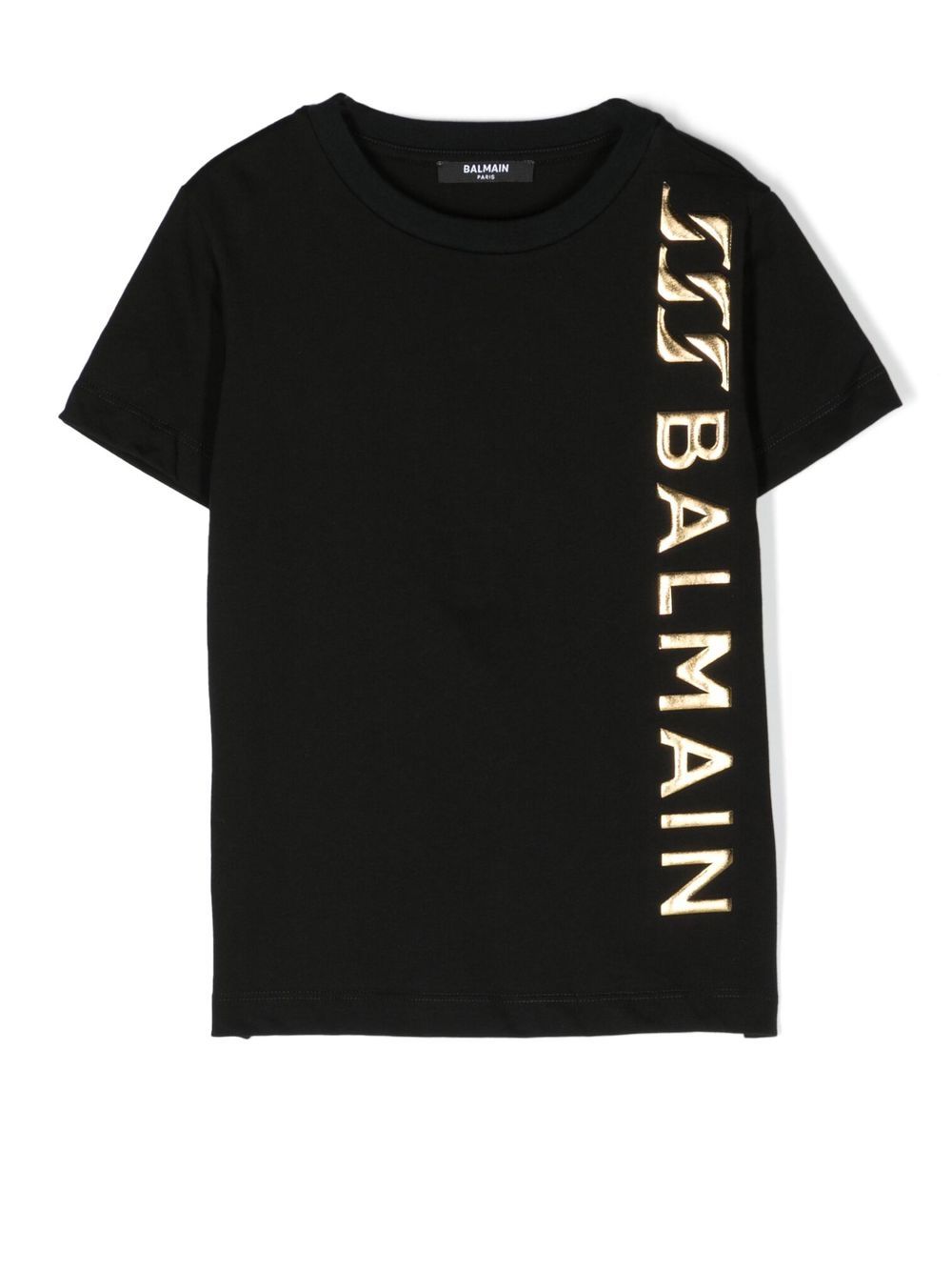 Balmain Kids 标贴短袖T恤 - 黑色