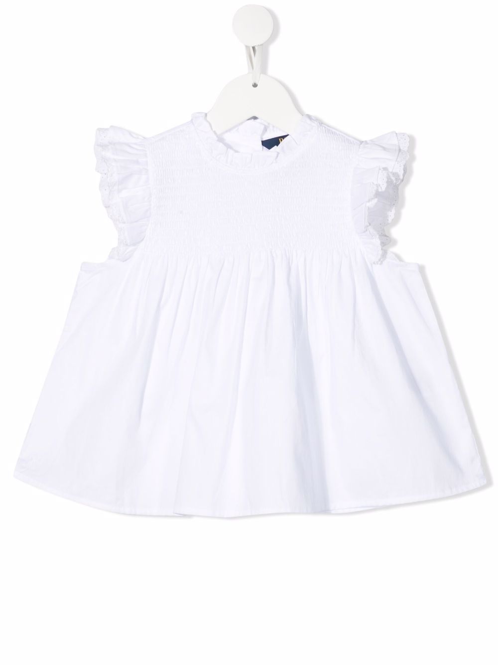 POLO RALPH LAUREN KIDS 荷叶边饰罩衫 - 白色