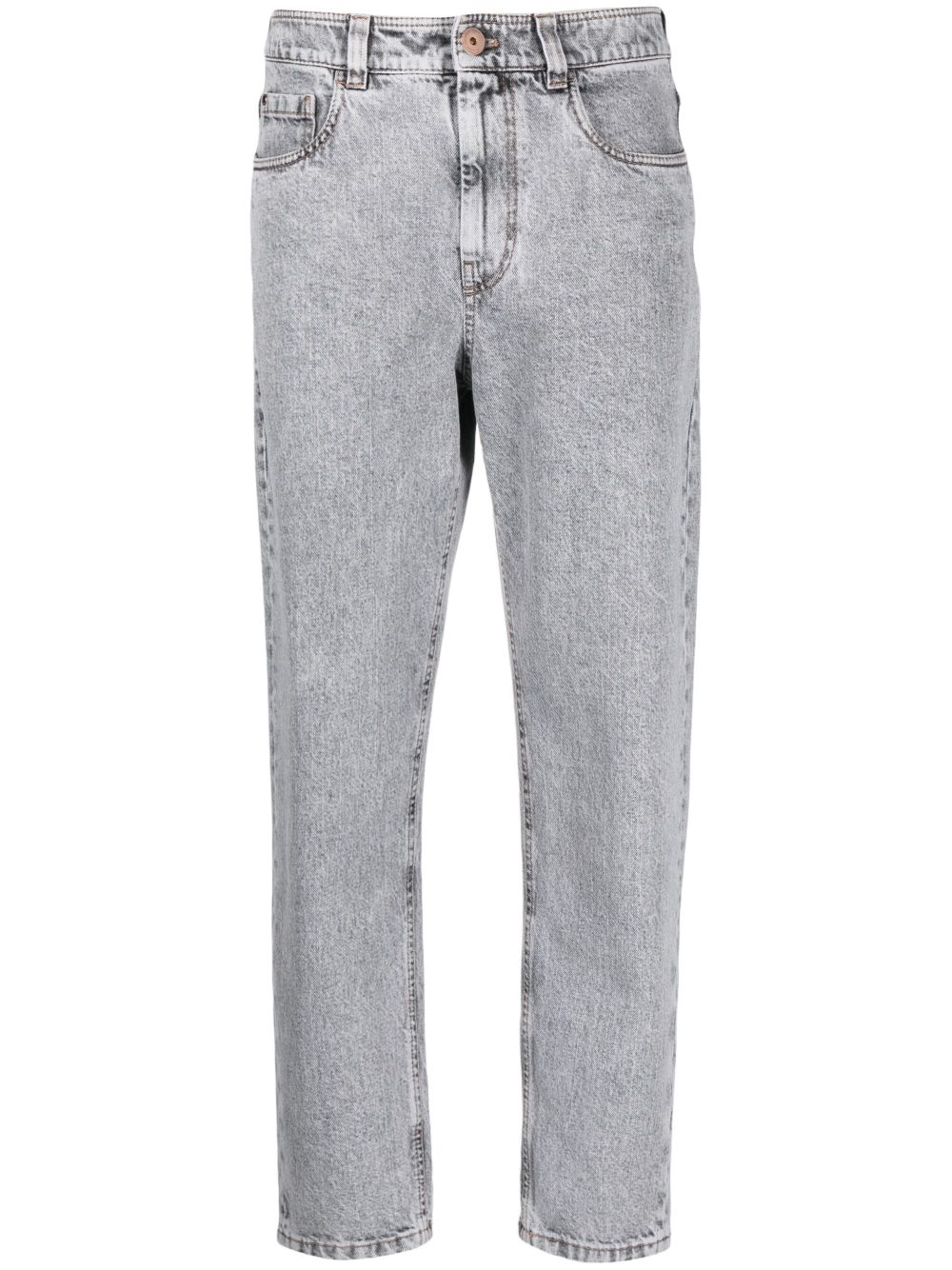 Brunello Cucinelli 高腰锥形牛仔裤 - 灰色