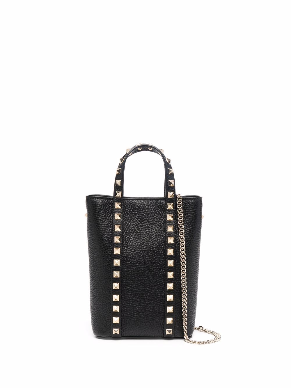 Valentino Garavani 华伦天奴 Rockstud 搭链带手提包 - 黑色