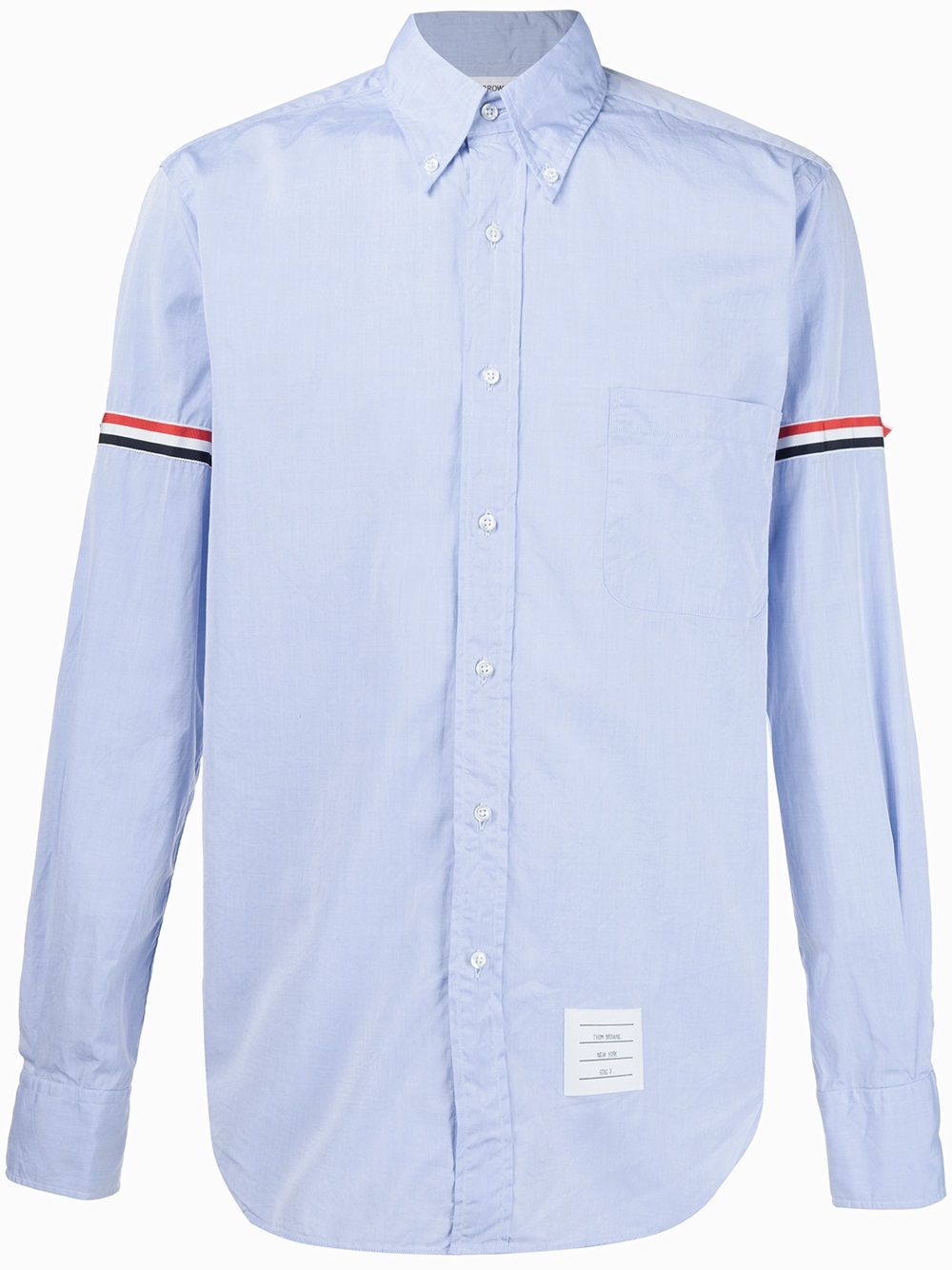 Thom Browne 条纹袖衬衫 - 蓝色