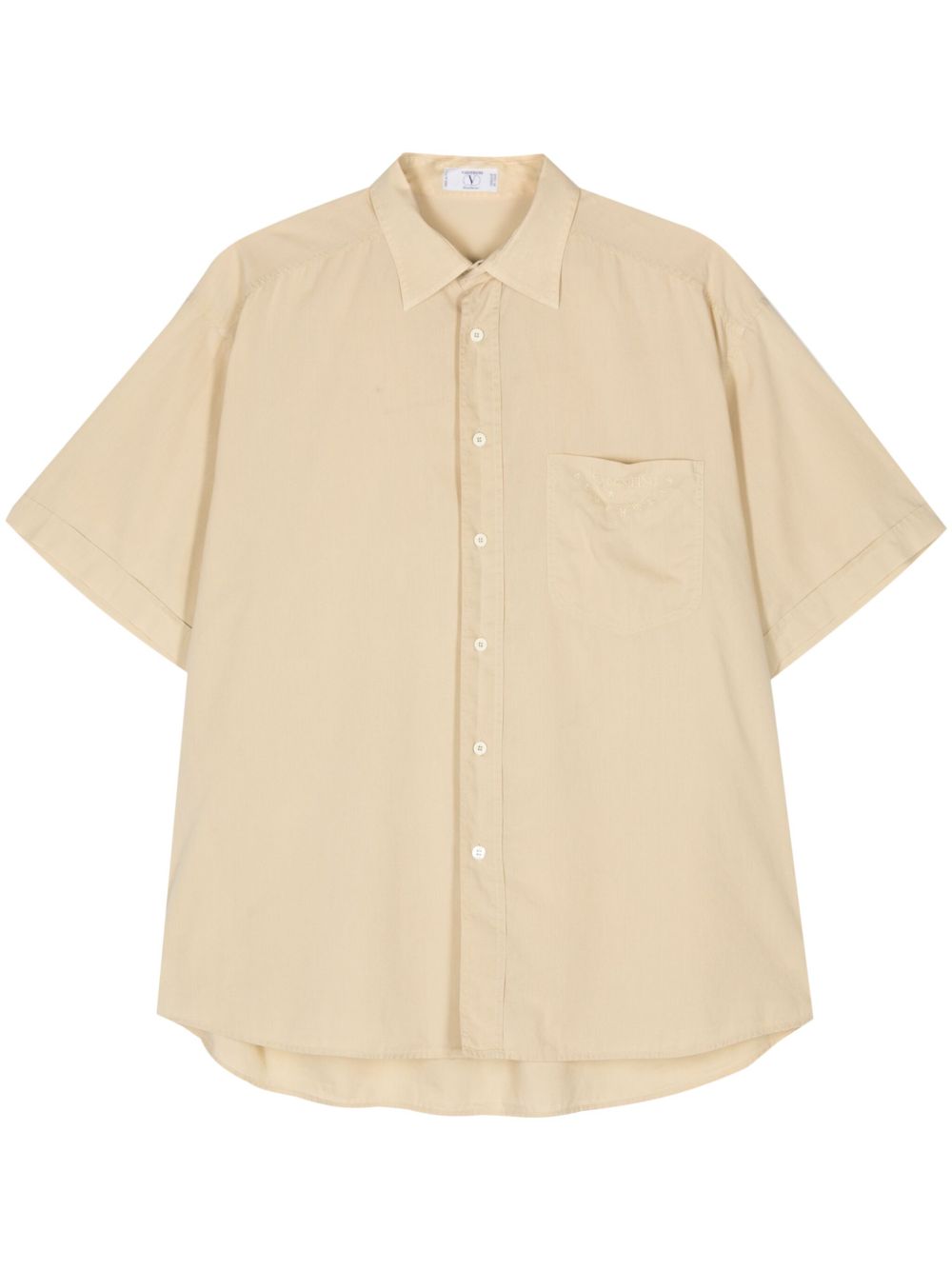 Valentino Garavani Pre-Owned logo刺绣棉衬衫（1980年典藏款） - 中性色