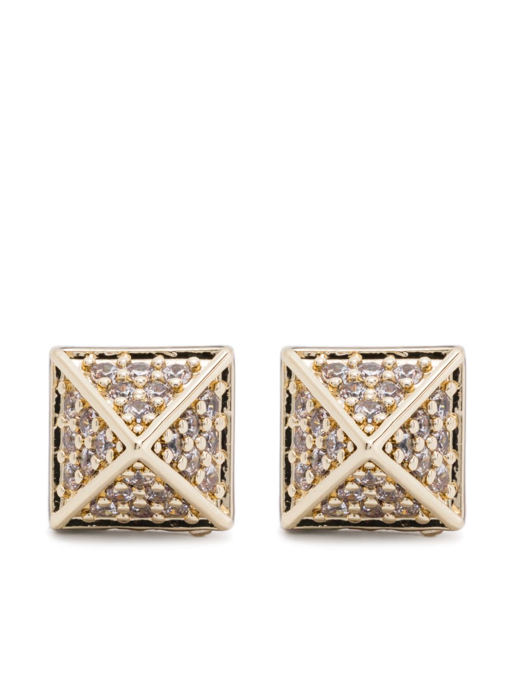 Eddie Borgo Pavé Pyramid earrings - 金色