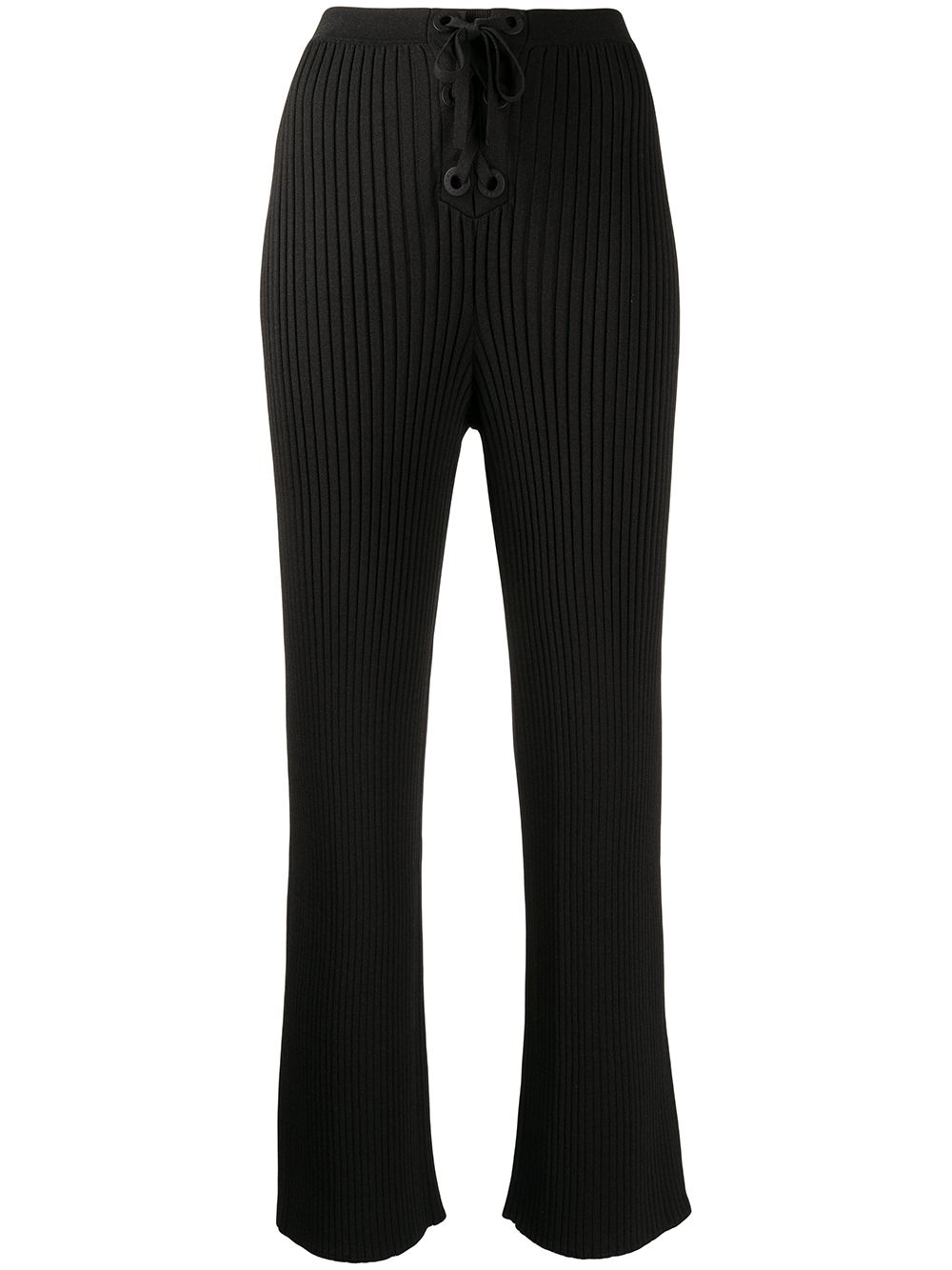 Dion Lee 罗纹系带长裤 - 黑色