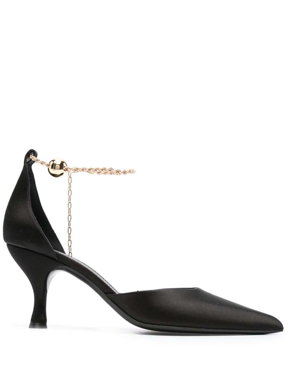 Ferragamo 缎面中跟鞋 - 黑色