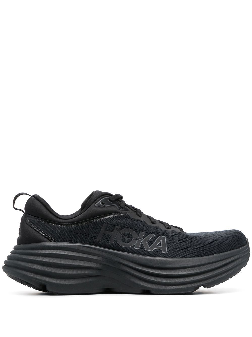 HOKA logo印花系带运动鞋 - 黑色