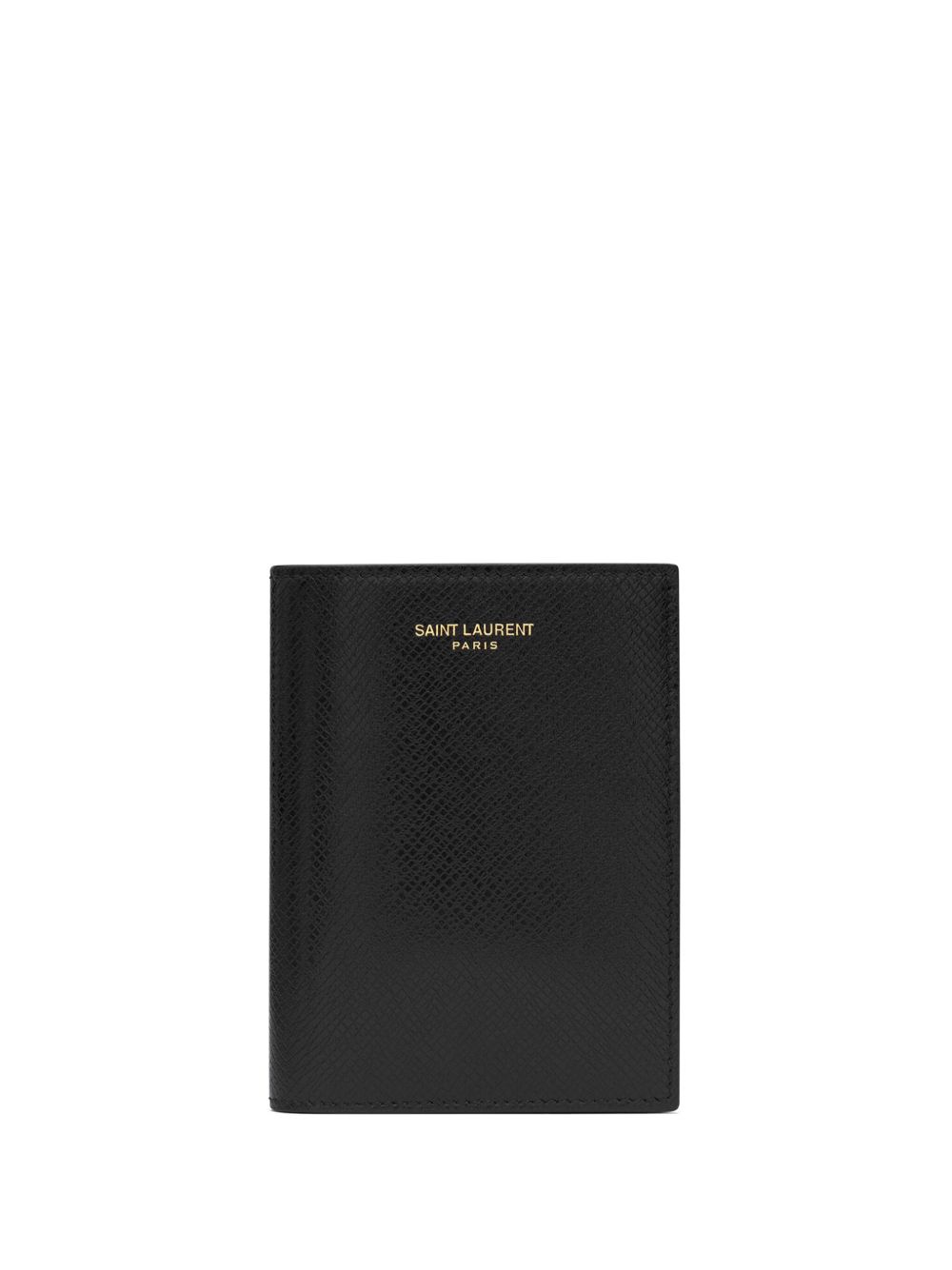 Saint Laurent Paris 皮质对折钱包 - 黑色