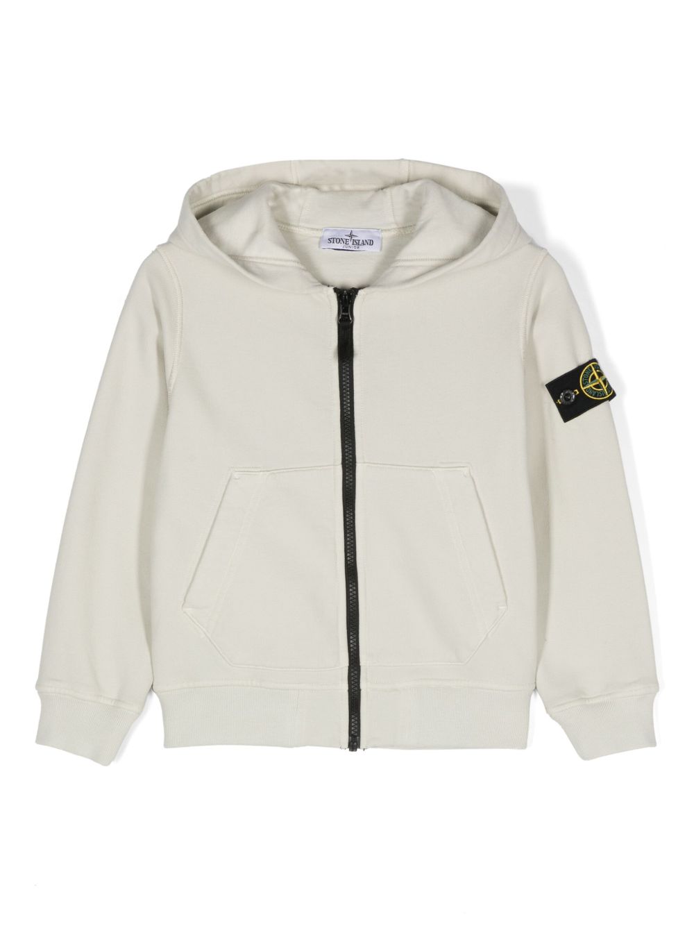 Stone Island Junior Compass 徽章拉链连帽衫 - 中性色