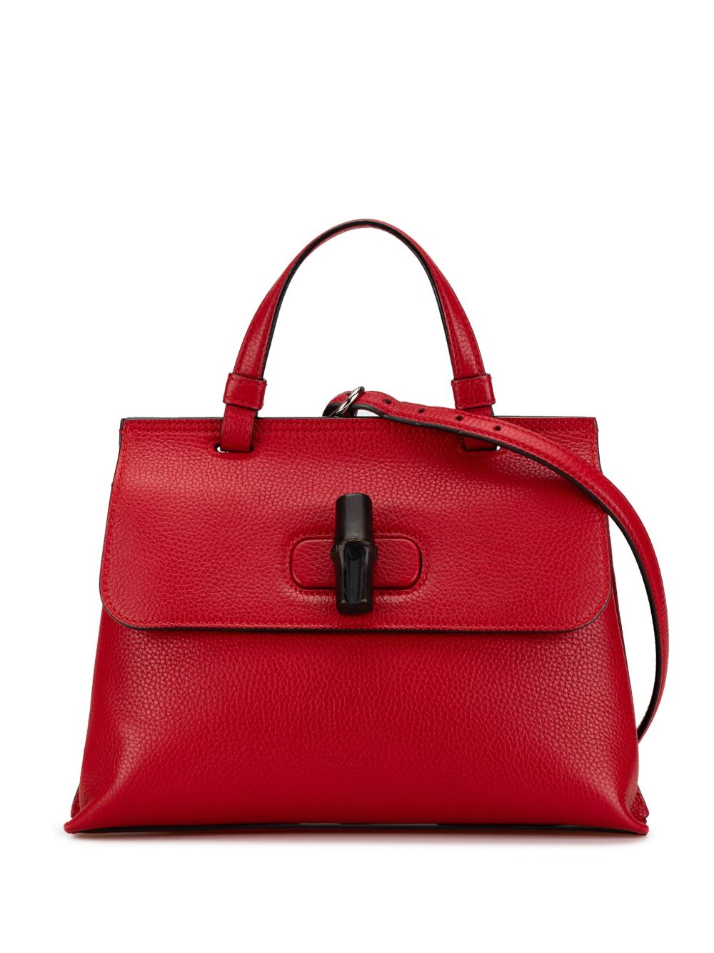 Gucci Pre-Owned 2000-2015 Medium Leather Bamboo Daily satchel - 红色