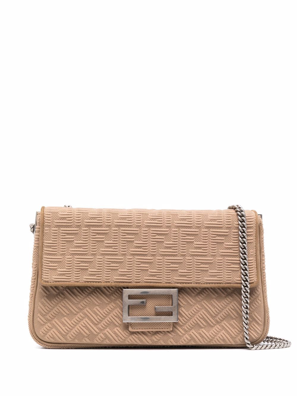 FENDI logo印花皮质单肩包 - 中性色