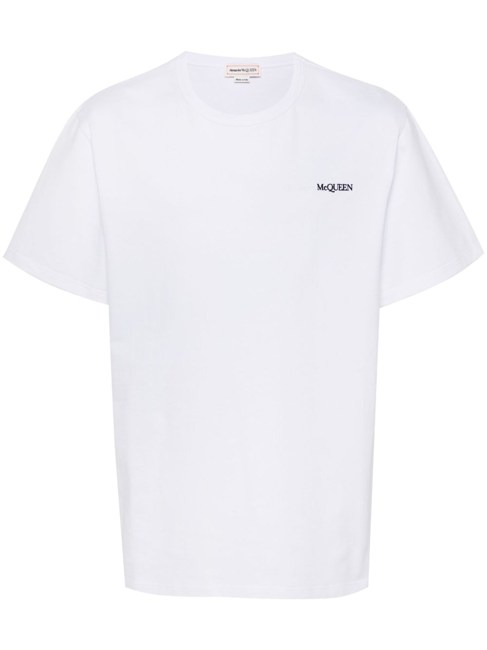 Alexander McQueen logo刺绣棉T恤 - 白色