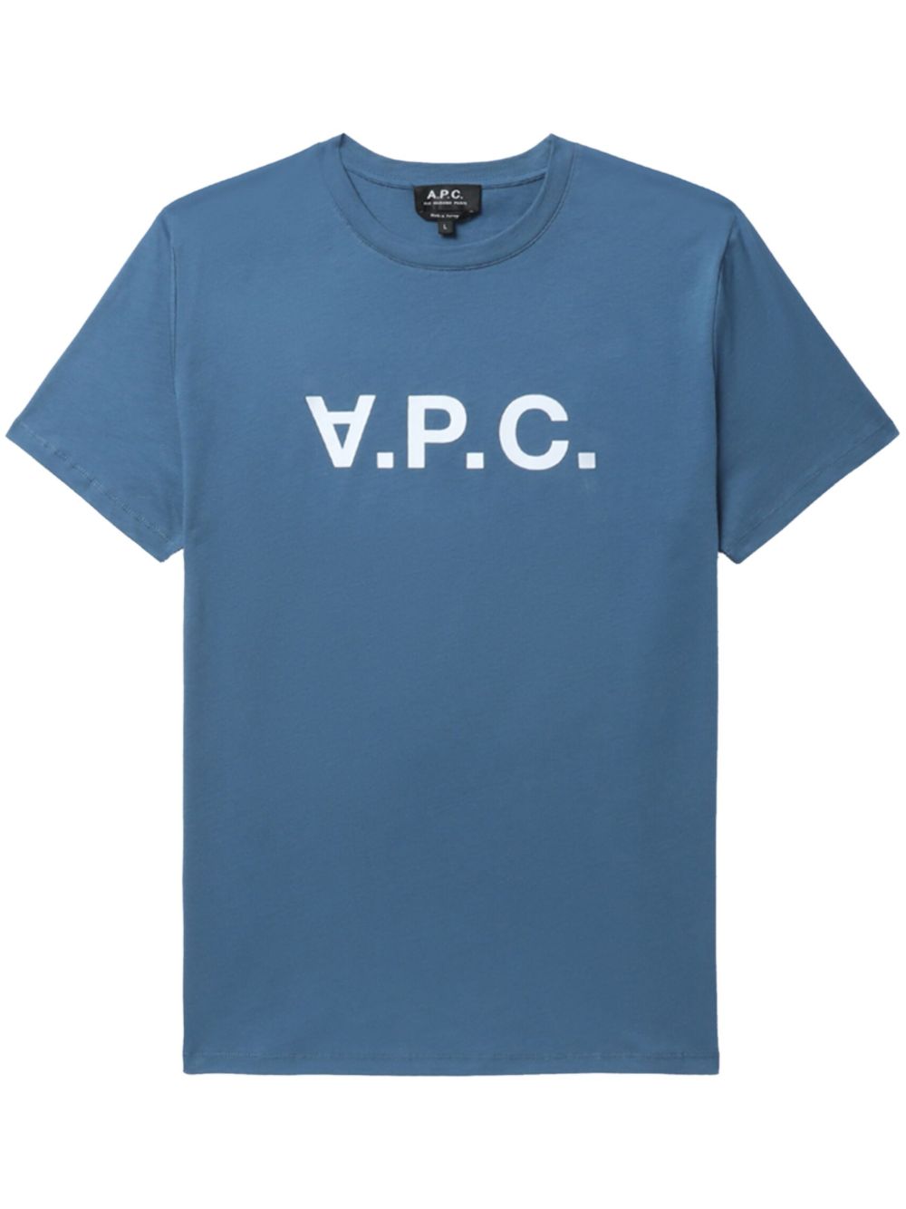 A.P.C. logo印花棉T恤 - 蓝色