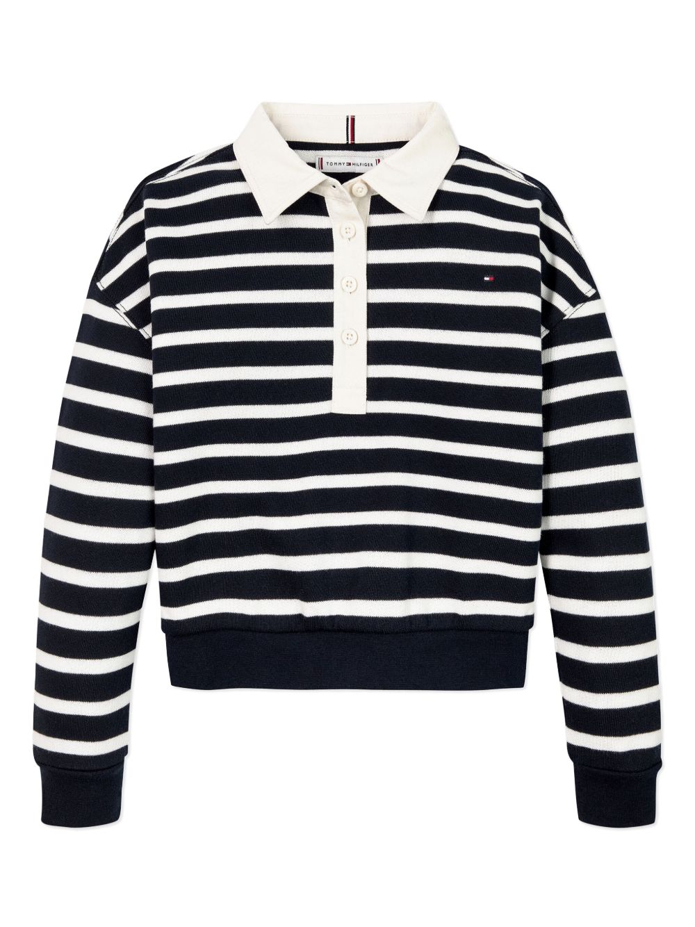 Tommy Hilfiger Junior 条纹polo衫 - 蓝色