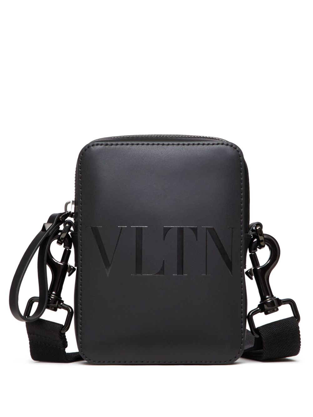 Valentino Garavani VLTN 皮质小号单肩包 - 黑色