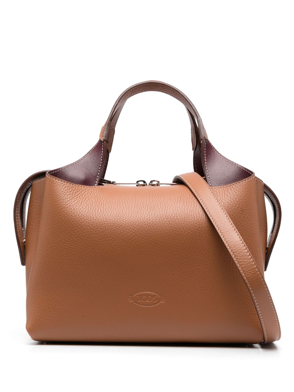 Tod's Boston 中号皮质托特包 - 褐色