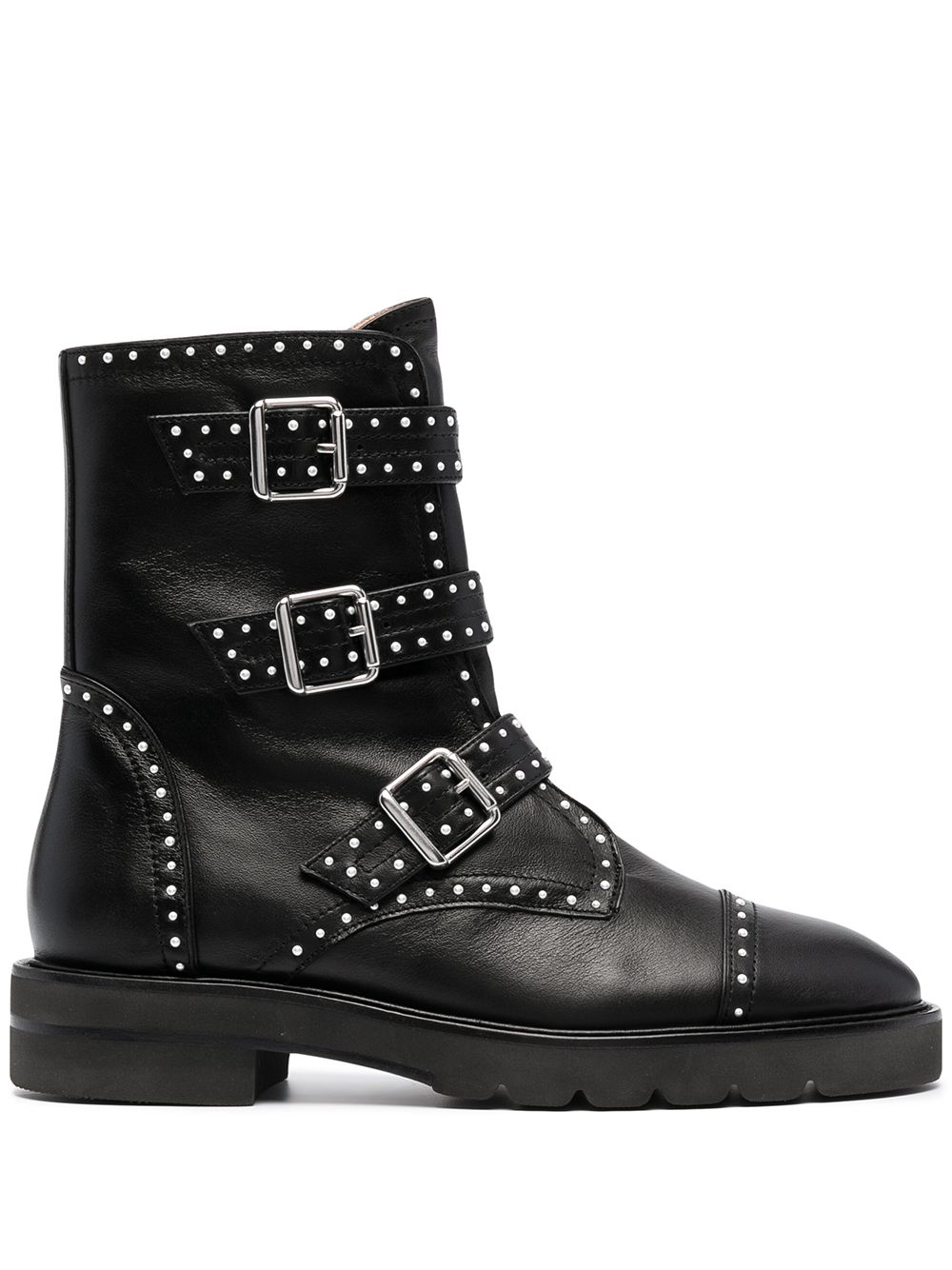 Stuart Weitzman Jesse Lift 铆钉短靴 - 黑色