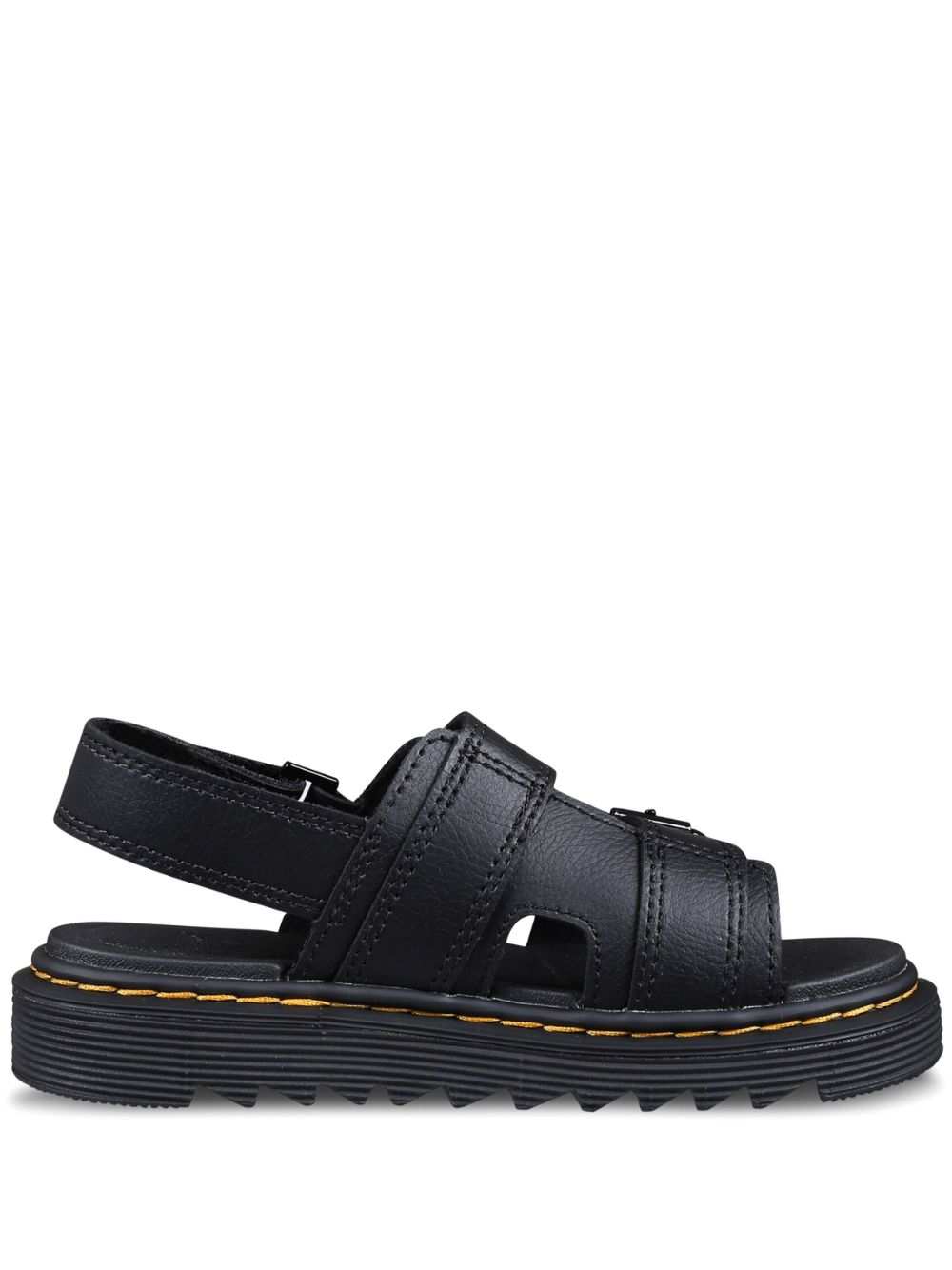Dr. Martens Kids Varrel 皮质凉鞋 - 黑色