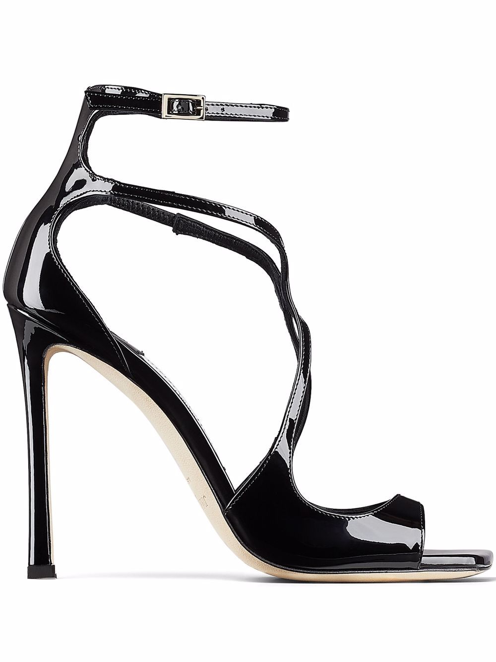 Jimmy Choo 周仰杰 Azia 高跟方头凉鞋 - 黑色