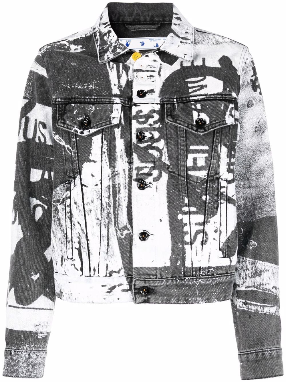 Off-White x Pablo Tomek 印花牛仔夹克 - 黑色
