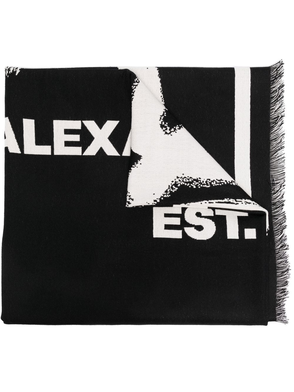 Alexander McQueen 亚历山大·麦昆 Graffiti logo超大款围巾 - 黑色