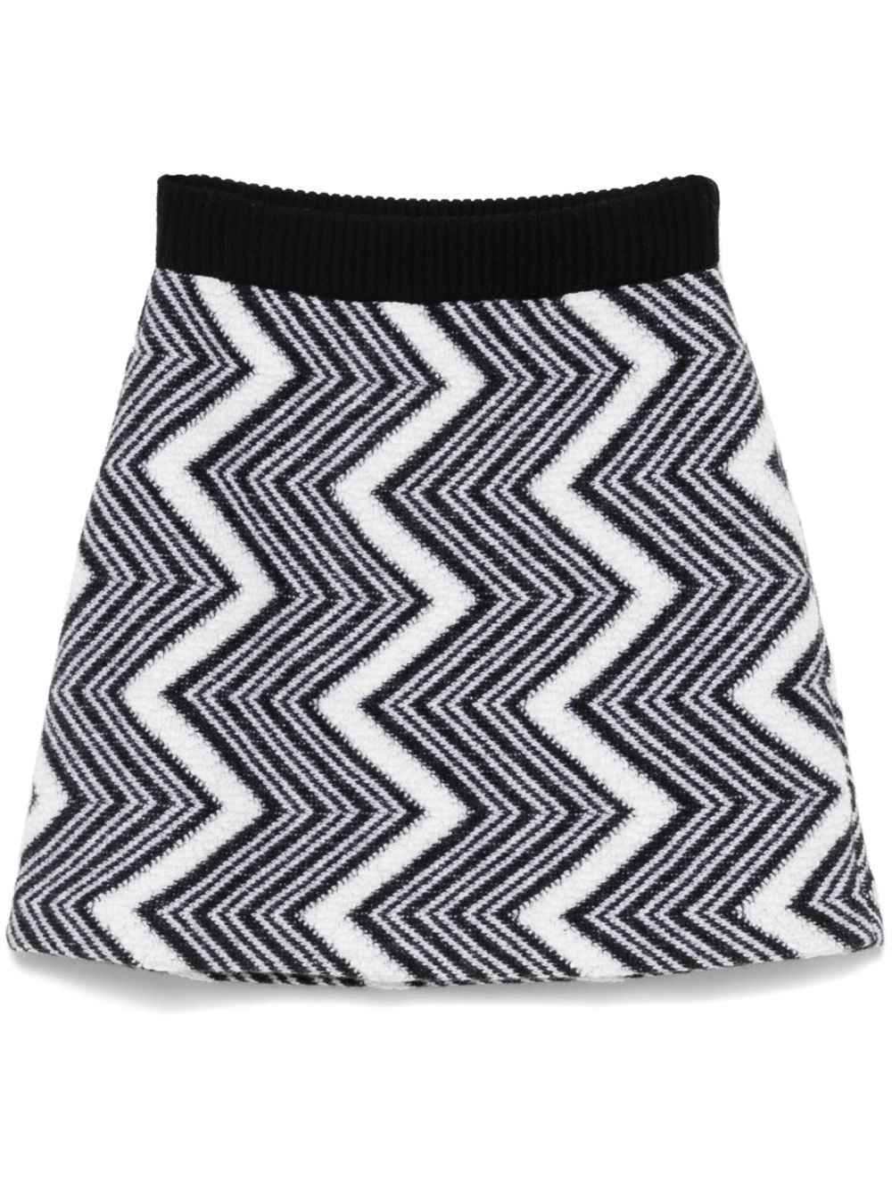 Missoni Z字形图案羊毛迷你半身裙 - 黑色