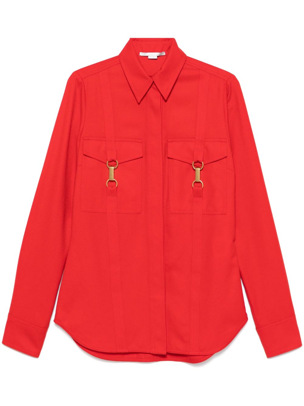 Stella McCartney 搭扣缀饰羊毛衬衫 - 红色