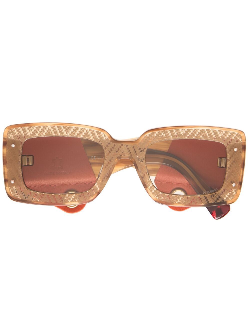 MISSONI EYEWEAR logo印花粗框太阳眼镜 - 中性色