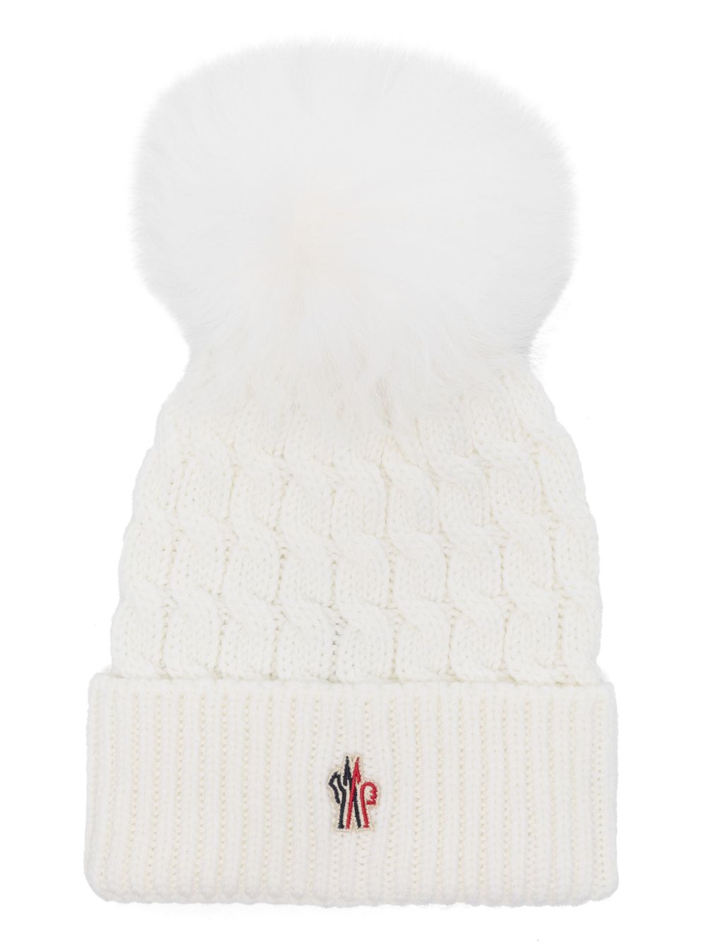 Moncler Grenoble 绒球初剪羊毛套头帽 - 白色