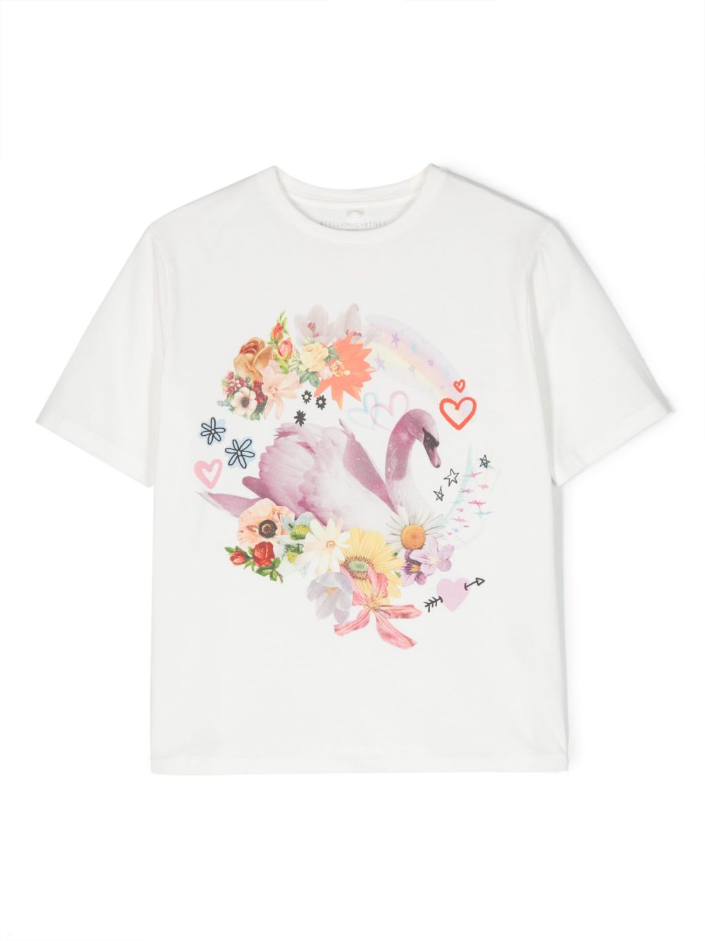 Stella McCartney Kids 图案印花棉T恤 - 白色