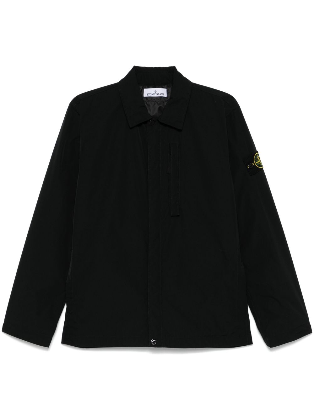 Stone Island 超细斜纹布夹克 - 黑色
