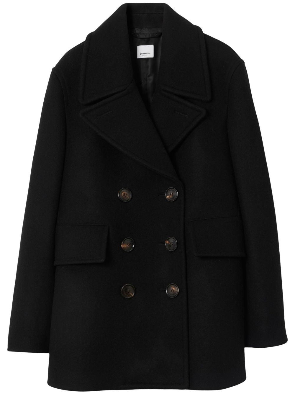 Burberry 羊毛长袖水手短外套 - 黑色