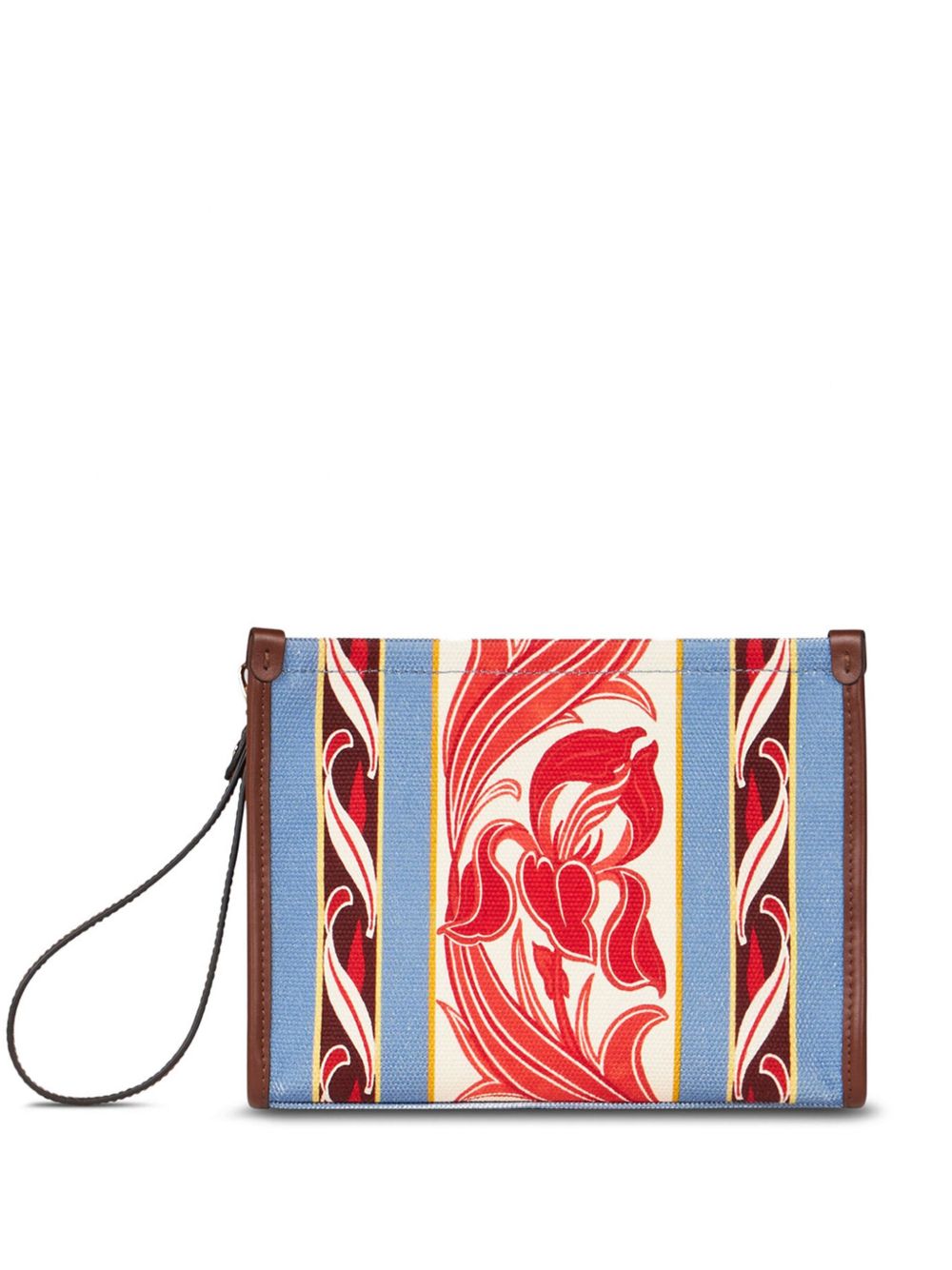 ETRO 抽象印花帆布手拿包 - 蓝色