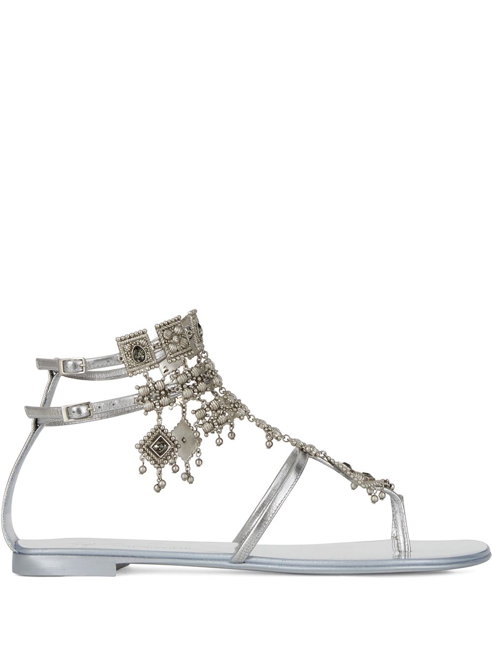 Giuseppe Zanotti Amira 吊饰缀饰凉鞋 - 灰色