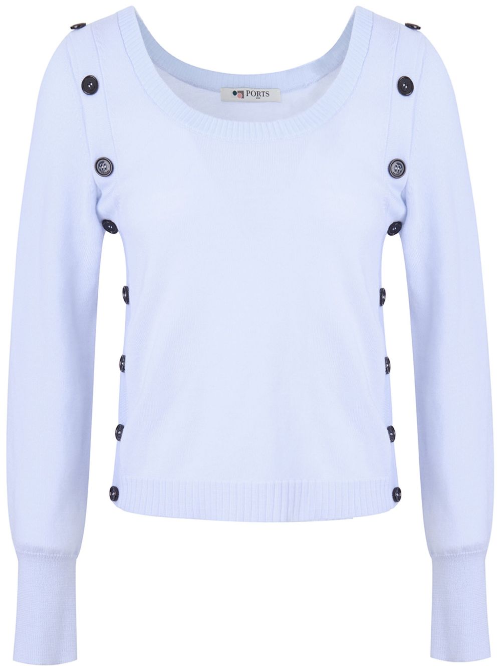Ports 1961 对比纽扣毛衣 - 蓝色