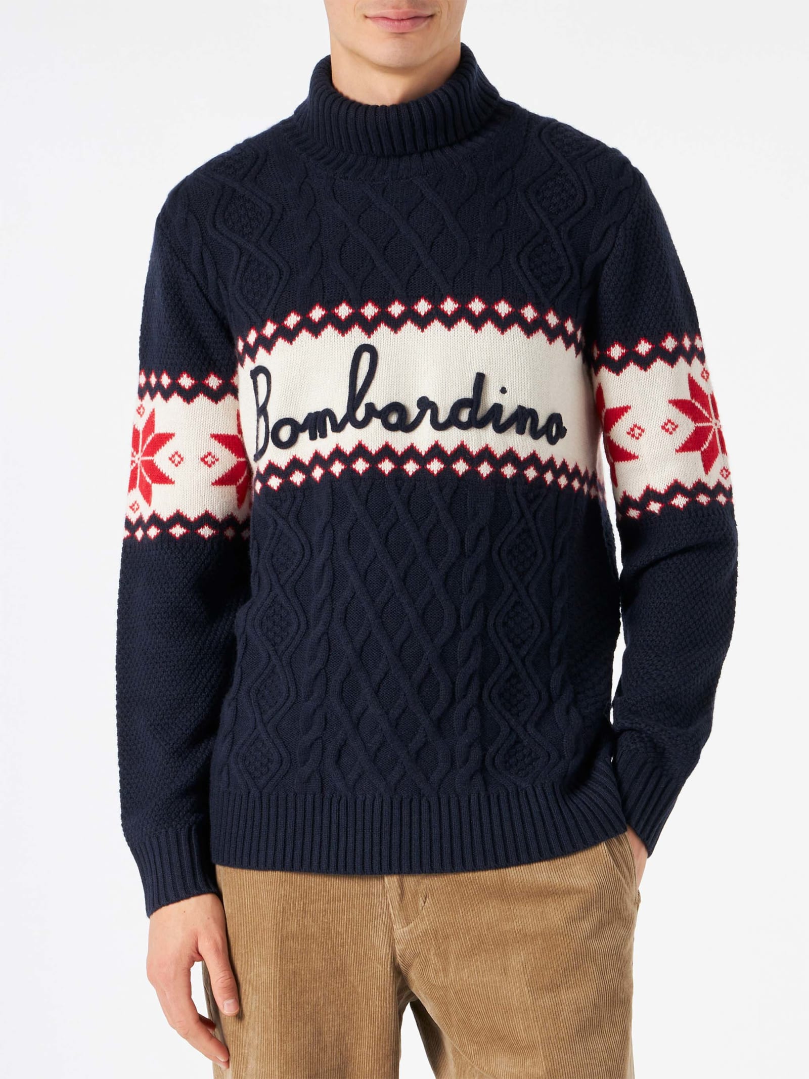 MC2 Saint Barth Half-turtleneck Sweater With Bombardino Lettering