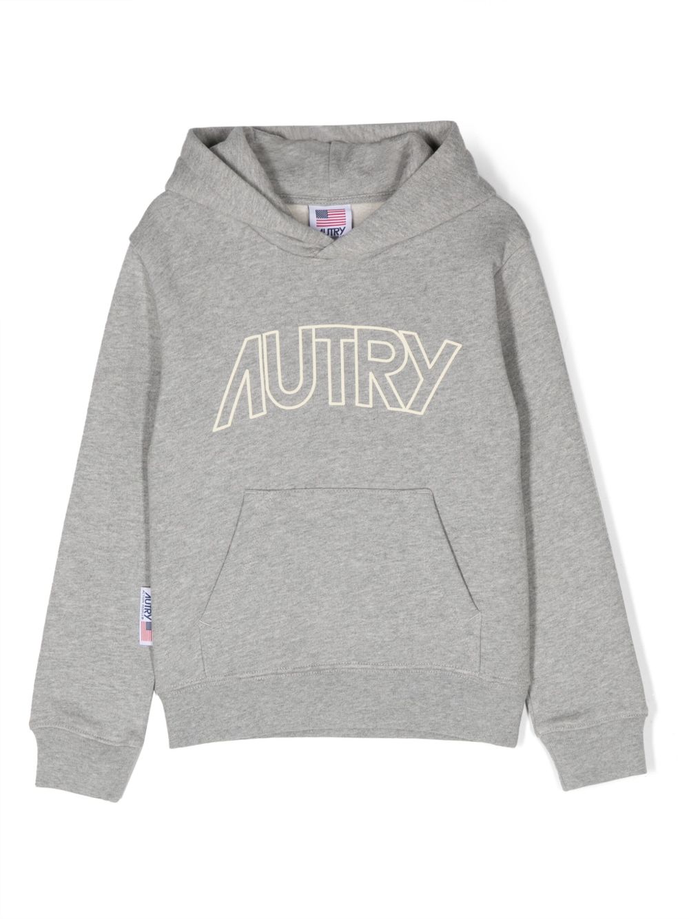 Autry Kids logo印花棉连帽衫 - 灰色