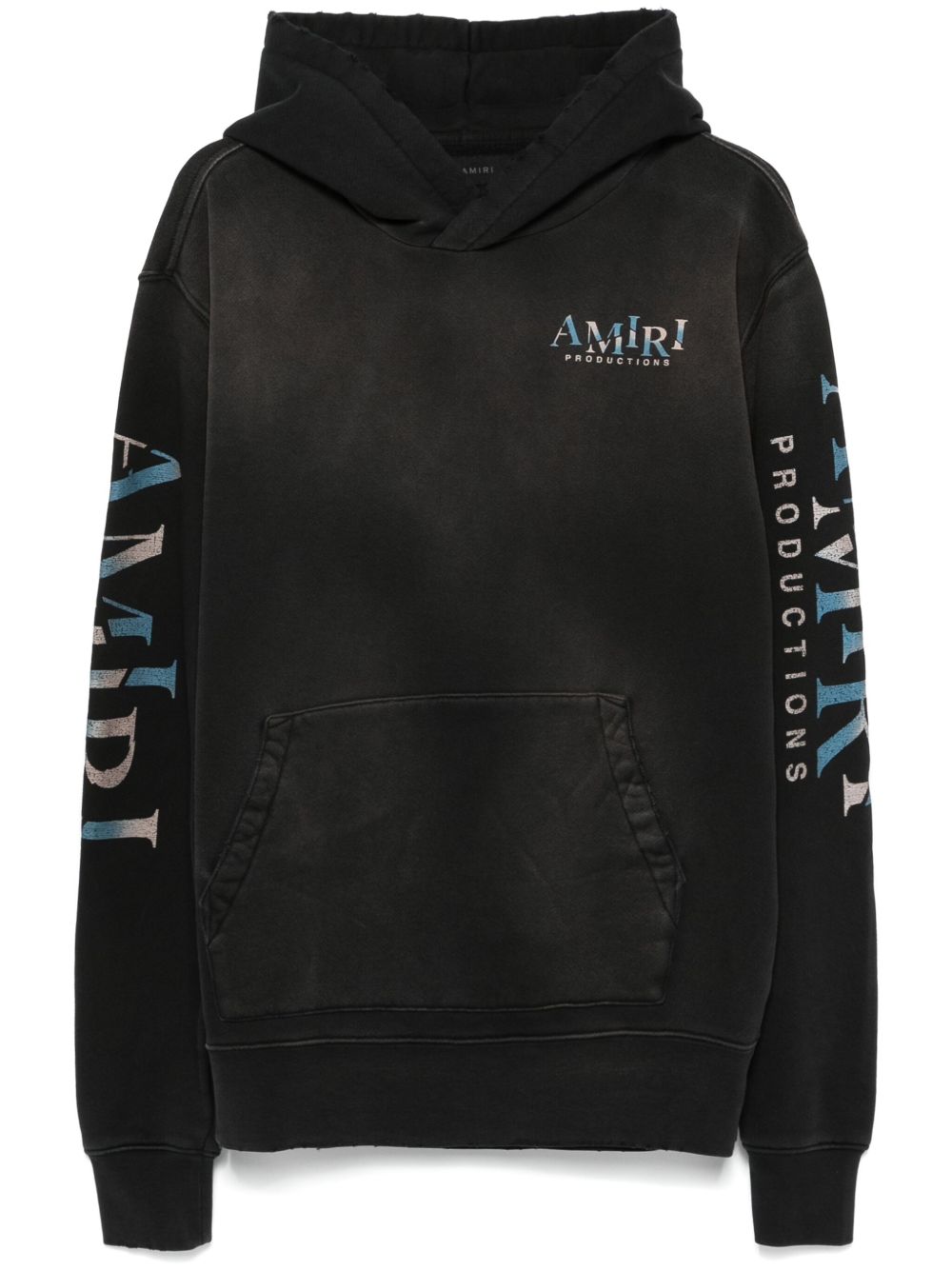 AMIRI logo印花连帽衫 - 黑色