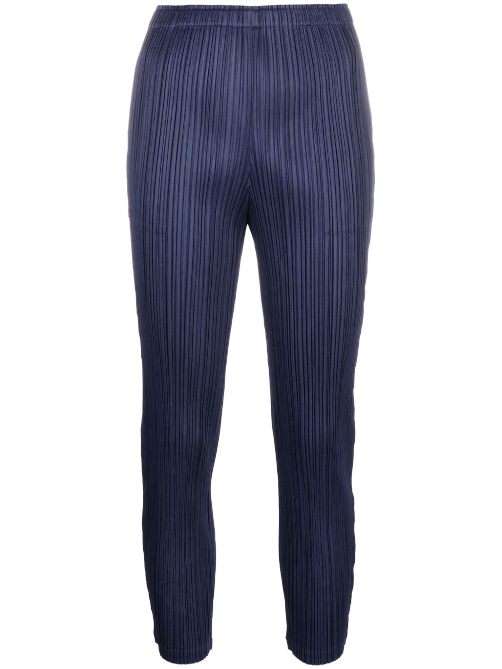 Pleats Please Issey Miyake 百褶露踝裤 - 蓝色