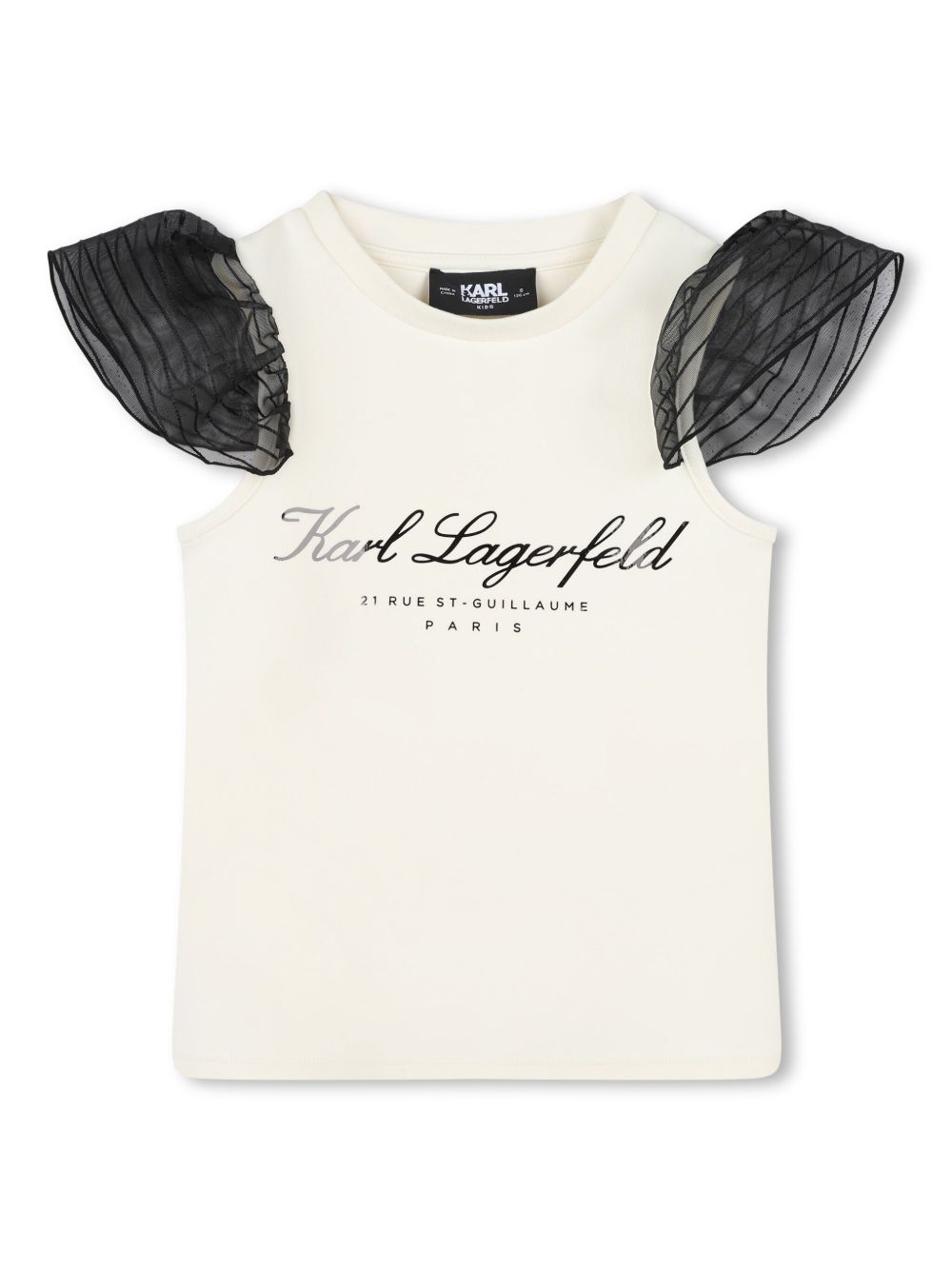 Karl Lagerfeld Kids logo印花盖袖T恤 - 白色
