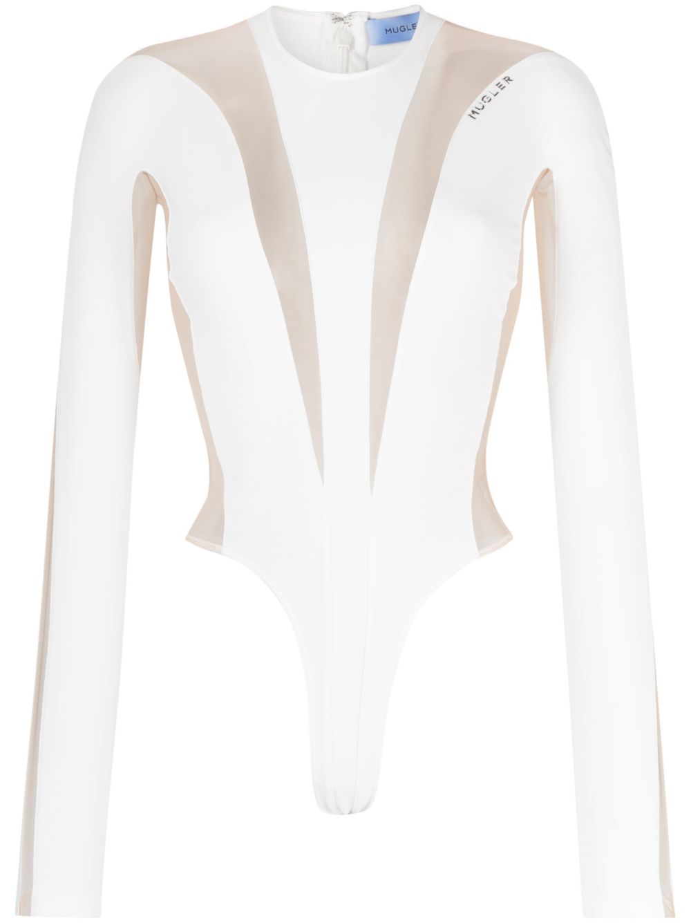 Mugler 错觉感塑形连体紧身衣 - 白色