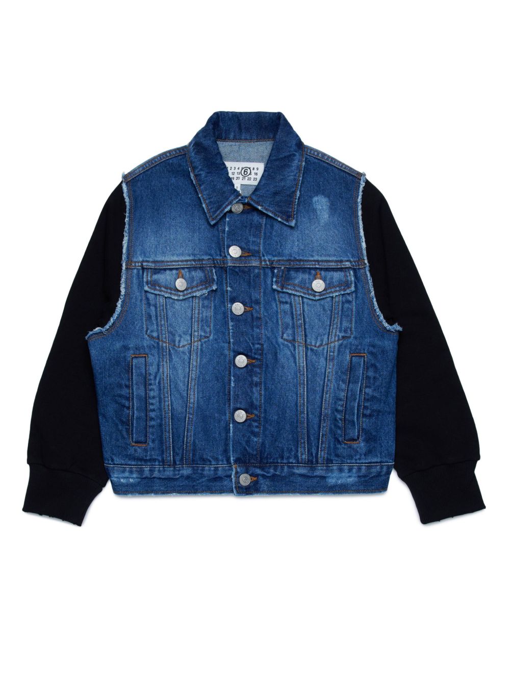 MM6 Maison Margiela Kids 拼接牛仔夹克 - 蓝色